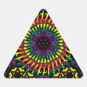 Abstract / Psychedelic Spiral Vortex Triangle Sticker
