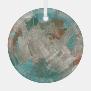 Abstract Psychedelic Strokes Texture. Glass Ornament