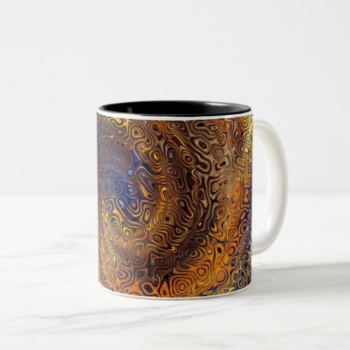 Abstract  Psychedelic Swirl Pattern Colorful Art Two_Tone Coffee Mug