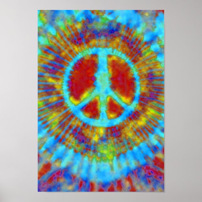 Abstract Psychedelic Tie-Dye Peace Sign (Front)