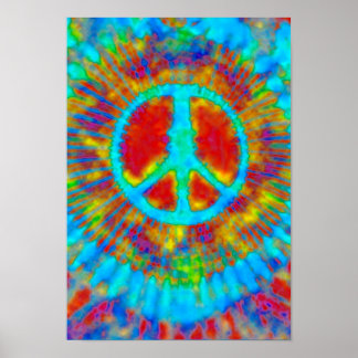Abstract Psychedelic Tie-Dye Peace Sign