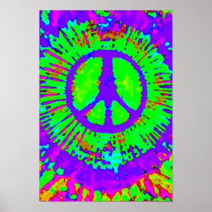 Abstract Psychedelic Tie-Dye Peace Sign