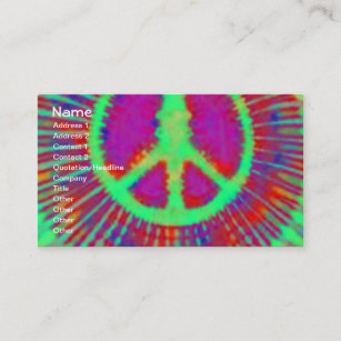 Abstract Psychedelic Tie-Dye Peace Sign Business Card
