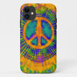 Abstract Psychedelic Tie-Dye Peace Sign iPhone 11 Case