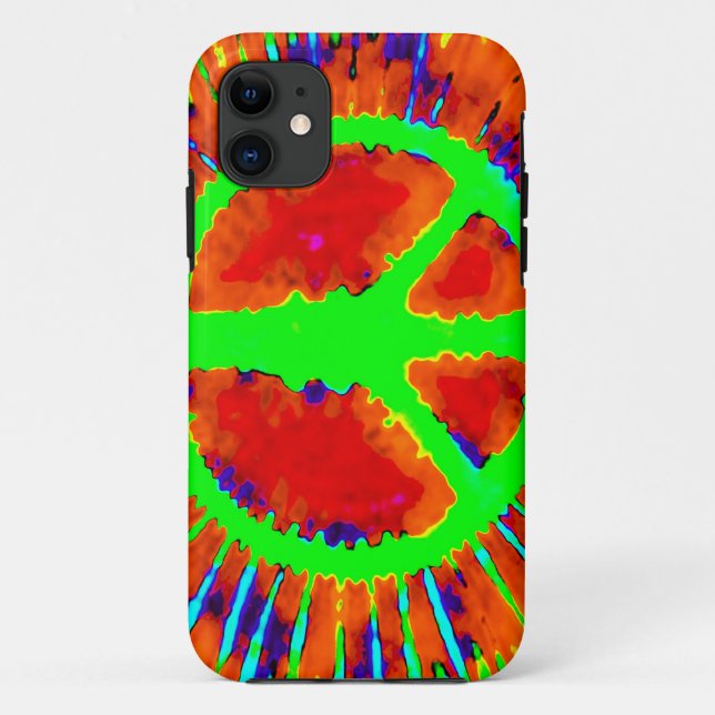 Abstract Psychedelic Tie-Dye Peace Sign Case-Mate iPhone Case (Back)