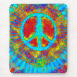 Abstract Psychedelic Tie-Dye Peace Sign Mouse Pad