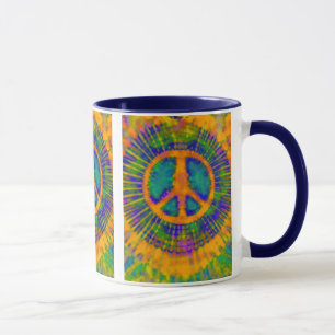Abstract Psychedelic Tie-Dye Peace Sign Mug