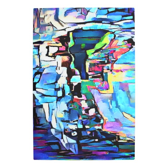 Abstract Psychedelic Trippy Good Vibes  Metal Print (Front)