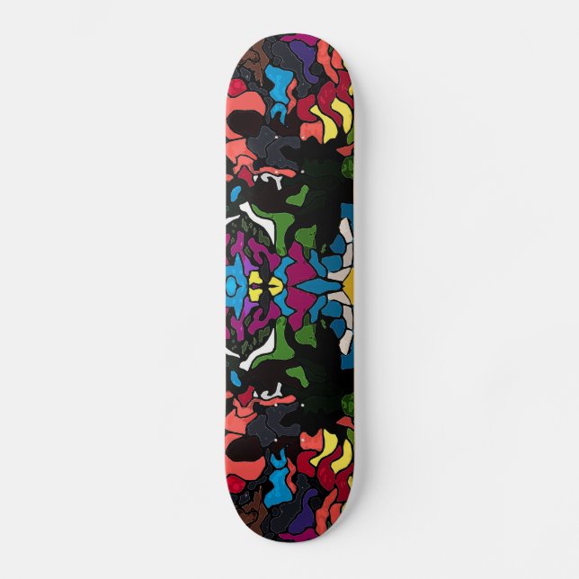 Abstract psychedelic trippy Medusa design Skateboard (Front)
