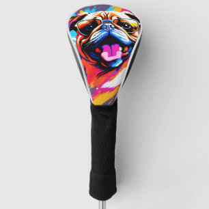 Abstract Pug With Sunglasses Golf Head Cover