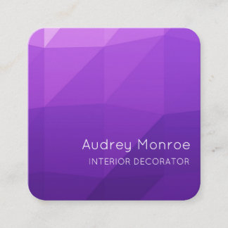 Abstract Purple 3D Modern Design Customizable Square Business Card