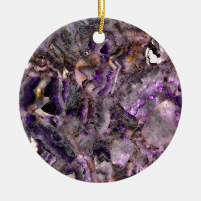 Abstract purple amethyst quartz marble granite ceramic ornament (Front)