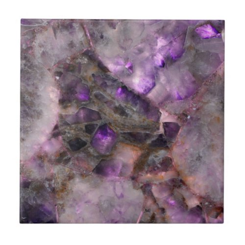 Abstract purple amethyst quartz marble granite  ceramic tile