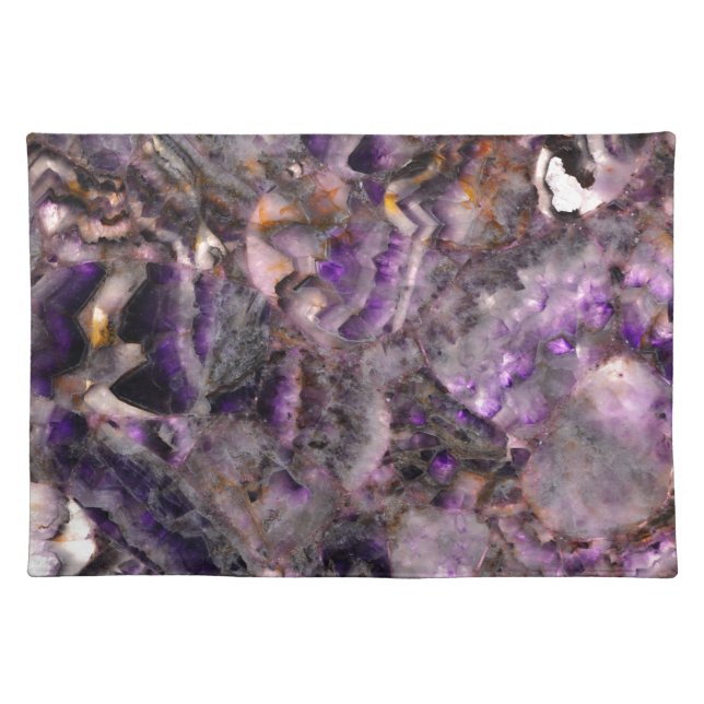 Abstract purple amethyst quartz marble granite  cloth placemat (Front)