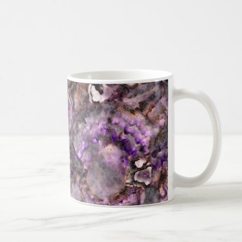 Abstract purple amethyst quartz marble granite  coffee mug