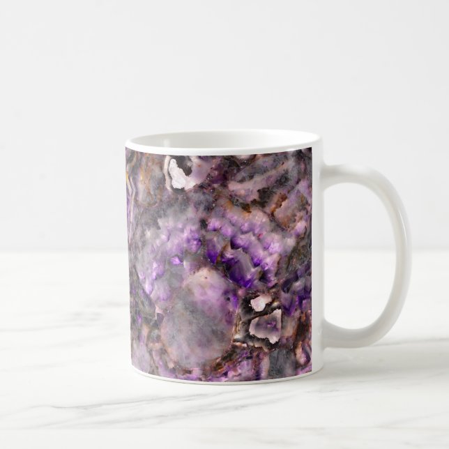 Abstract purple amethyst quartz marble granite  coffee mug (Right)