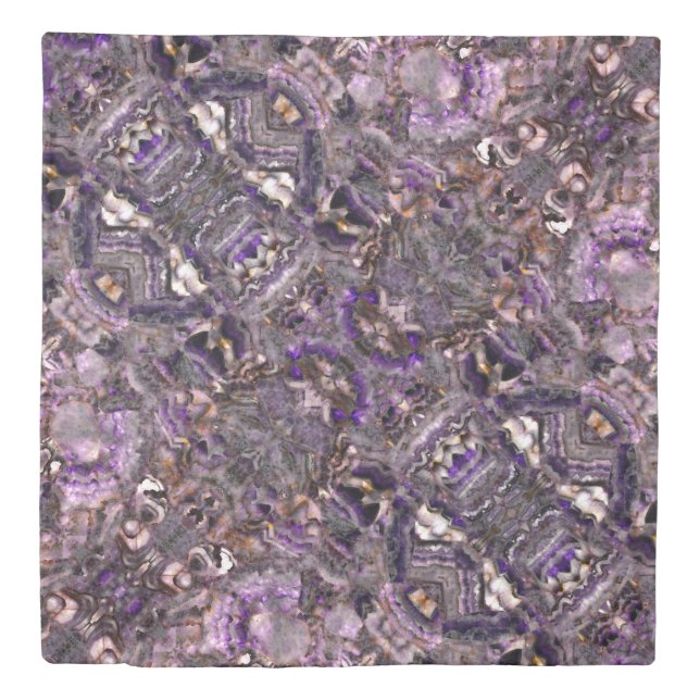 Abstract purple amethyst quartz marble granite  duvet cover (Front)