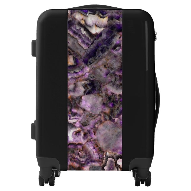 Abstract purple amethyst quartz marble granite  luggage (Front)
