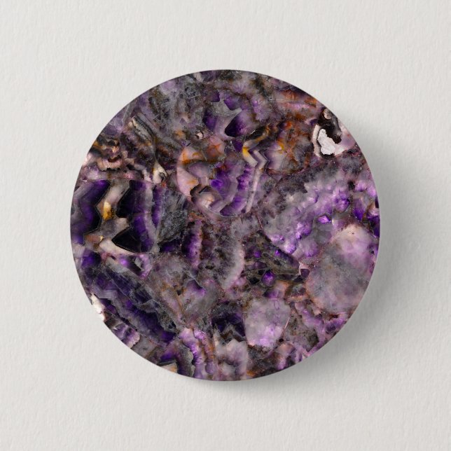 Abstract purple amethyst quartz marble granite  pinback button (Front)