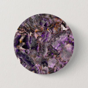 Abstract purple amethyst quartz marble granite  pinback button
