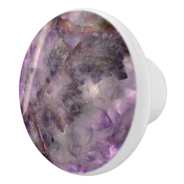 Abstract purple Amethyst Quartz, purple granite Ceramic Knob (Right)