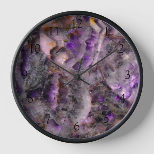 Abstract purple Amethyst Quartz purple granite Clock
