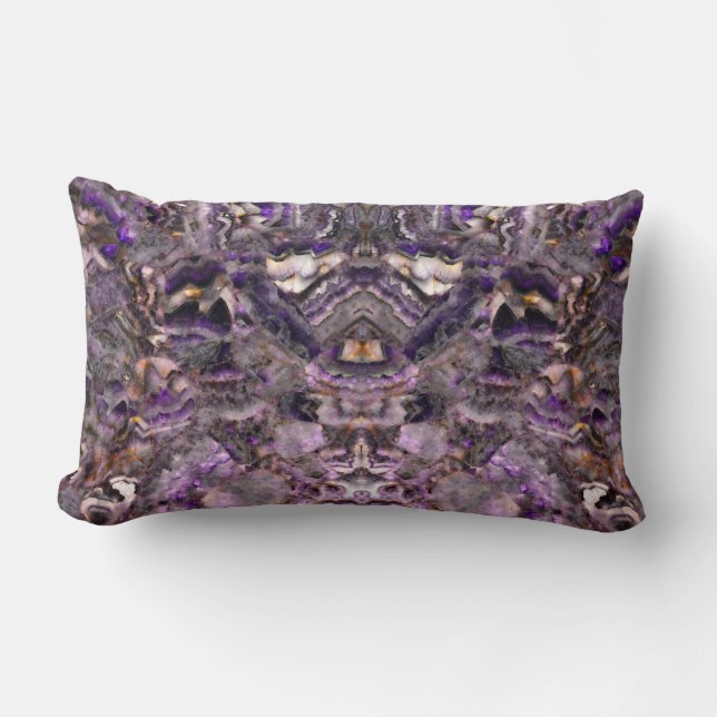 Abstract purple Amethyst Quartz, purple granite Lumbar Pillow (Front)