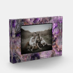 Abstract purple Amethyst Quartz, purple granite Photo Block