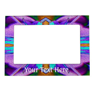 Abstract Purple And Aqua Shapes Magnetic Frame