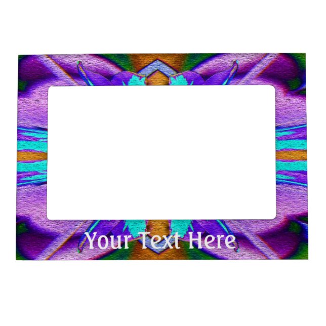Abstract Purple And Aqua Shapes Magnetic Frame (Front)