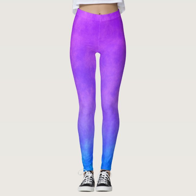 Abstract Purple and Blue Leggings (Front)