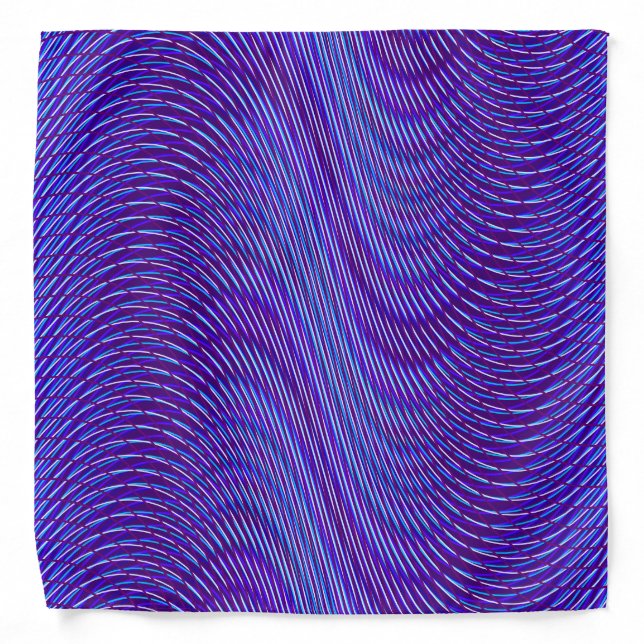 Abstract Purple and Blue Psychedelic, Rad & Trippy Bandana (Front)