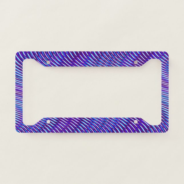 Abstract Purple and Blue Psychedelic, Rad & Trippy License Plate Frame (Front)