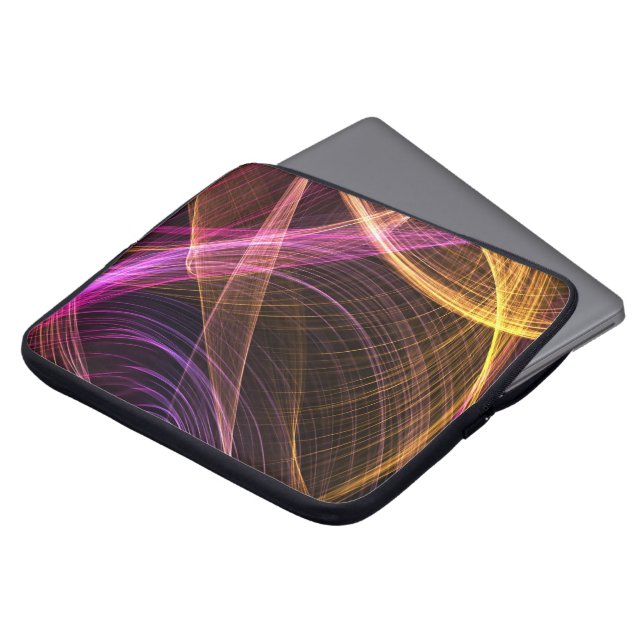 ABSTRACT purple and gold Laptop Sleeves (Front Top)