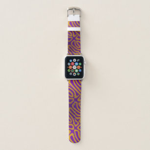 Abstract Purple and Golden Yellow  Apple Watch Band