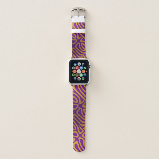 Abstract Purple and Golden Yellow  Apple Watch Band (Front)