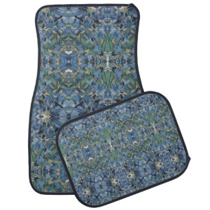 Abstract Purple and Green Pattern Car Floor Mat