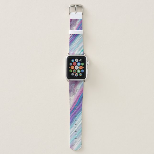 Abstract Purple and Teal Apple Watch Band (Front)