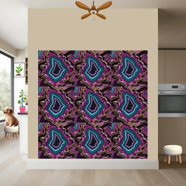 Abstract Purple and Teal Geode Agate Tile (Creator Uploaded)