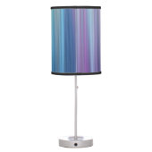 Abstract Purple and Teal Gradient Stripes Pattern Table Lamp (Back)