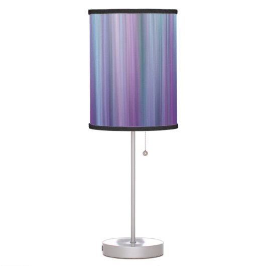 Abstract Purple and Teal Gradient Stripes Pattern Table Lamp (Left)
