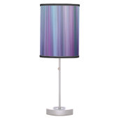 Abstract Purple and Teal Gradient Stripes Pattern Table Lamp (Front)