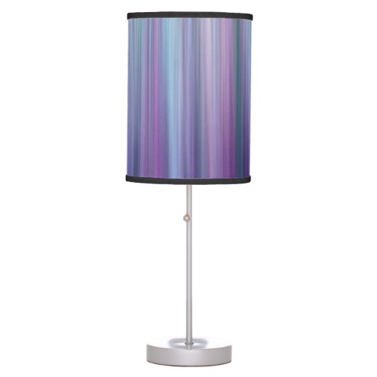 Abstract Purple and Teal Gradient Stripes Pattern Table Lamp (Front)