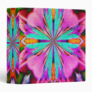 Abstract Purple And Turquoise Art 3 Ring Binder
