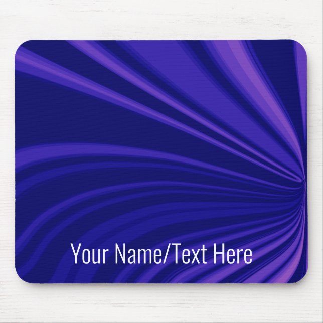 Abstract Purple and White Name Text Template Mouse Pad (Front)