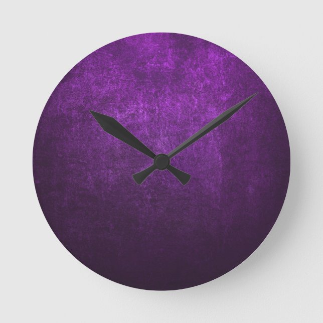 Abstract Purple Background Or Paper With Bright Round Clock (Front)
