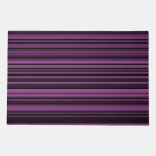 Abstract Purple Black Stripes Doormat