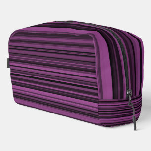 Abstract Purple Black Stripes Toiletry Bag