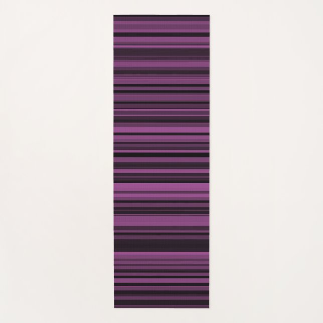 Abstract Purple Black Stripes Yoga Mat (Front)