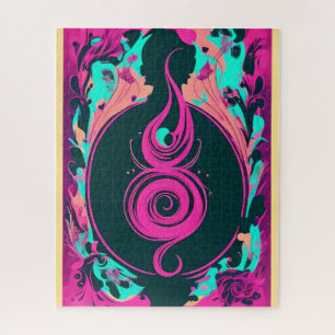 Abstract Purple & Black Swirl Puzzle – 520 Pieces